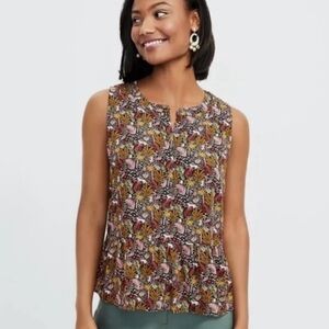 *NWT* LOFT Paradise Henley Peplum Shell